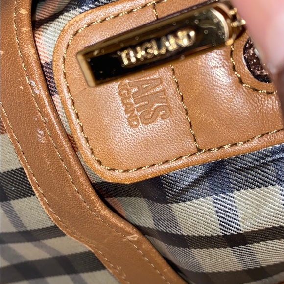 DAKS LONDON PLAID LARGE HANDBAG WITH SCARF - Picture 6 of 16